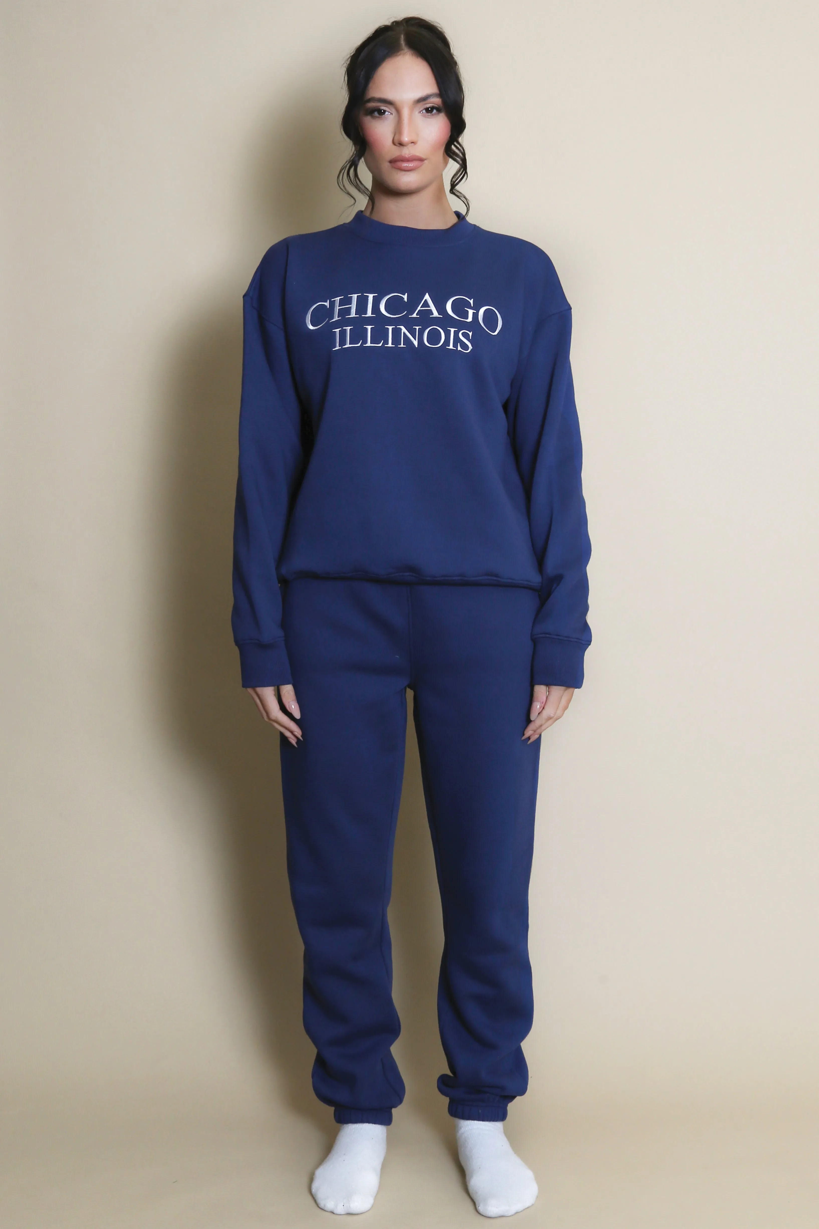 Aegean Blue Chicago Round Neck Sweatshirt