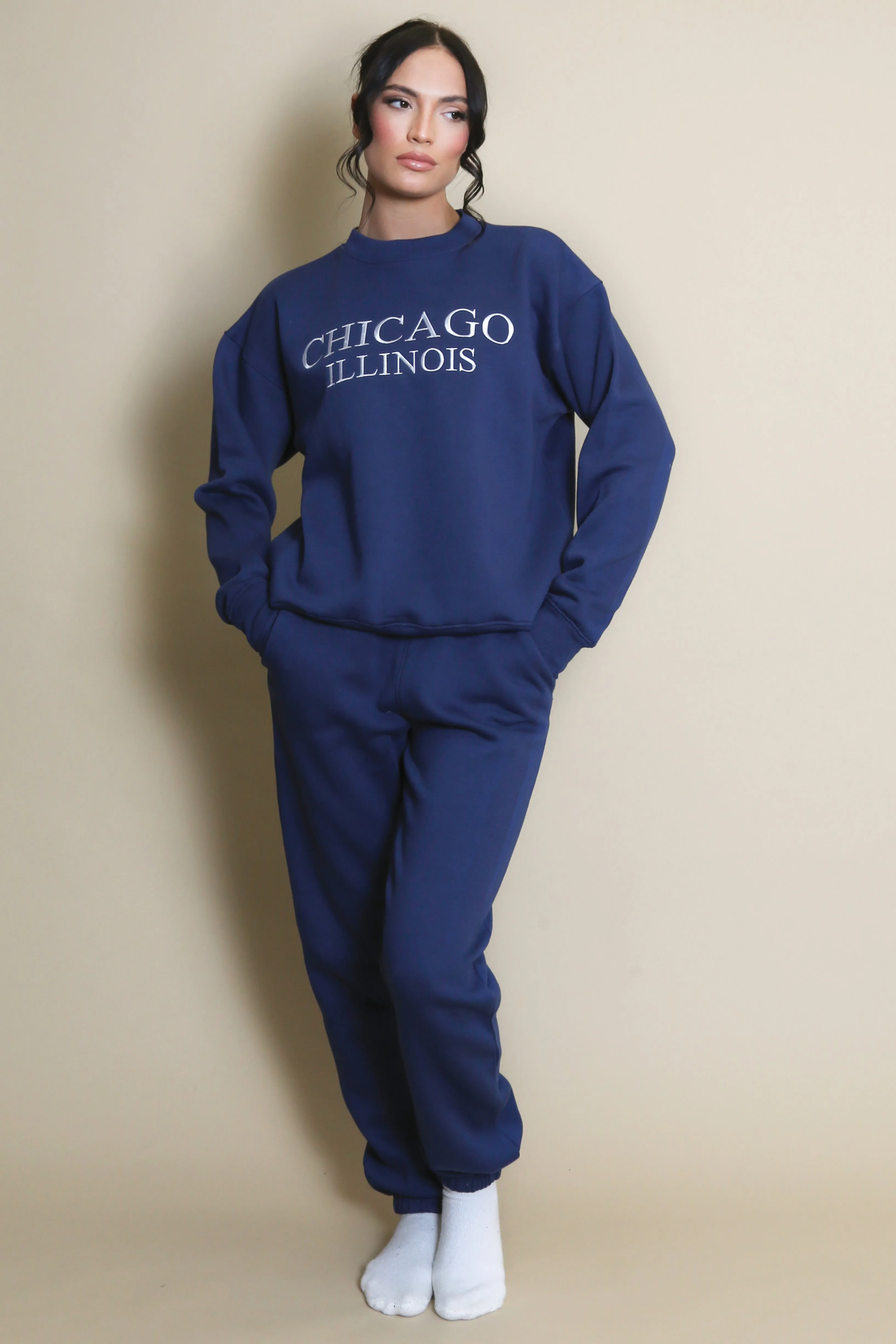Aegean Blue Chicago Round Neck Sweatshirt