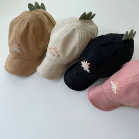 Baby Corduroy Dinosaur Embroidered Cap (1-3y) - 4 Colors
