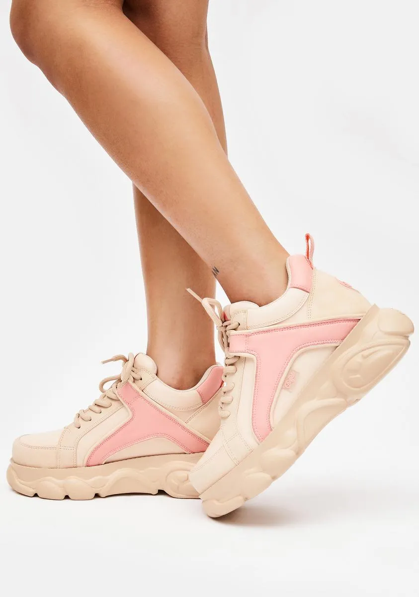 Beige Pink CLD Corin Platform Sneakers-