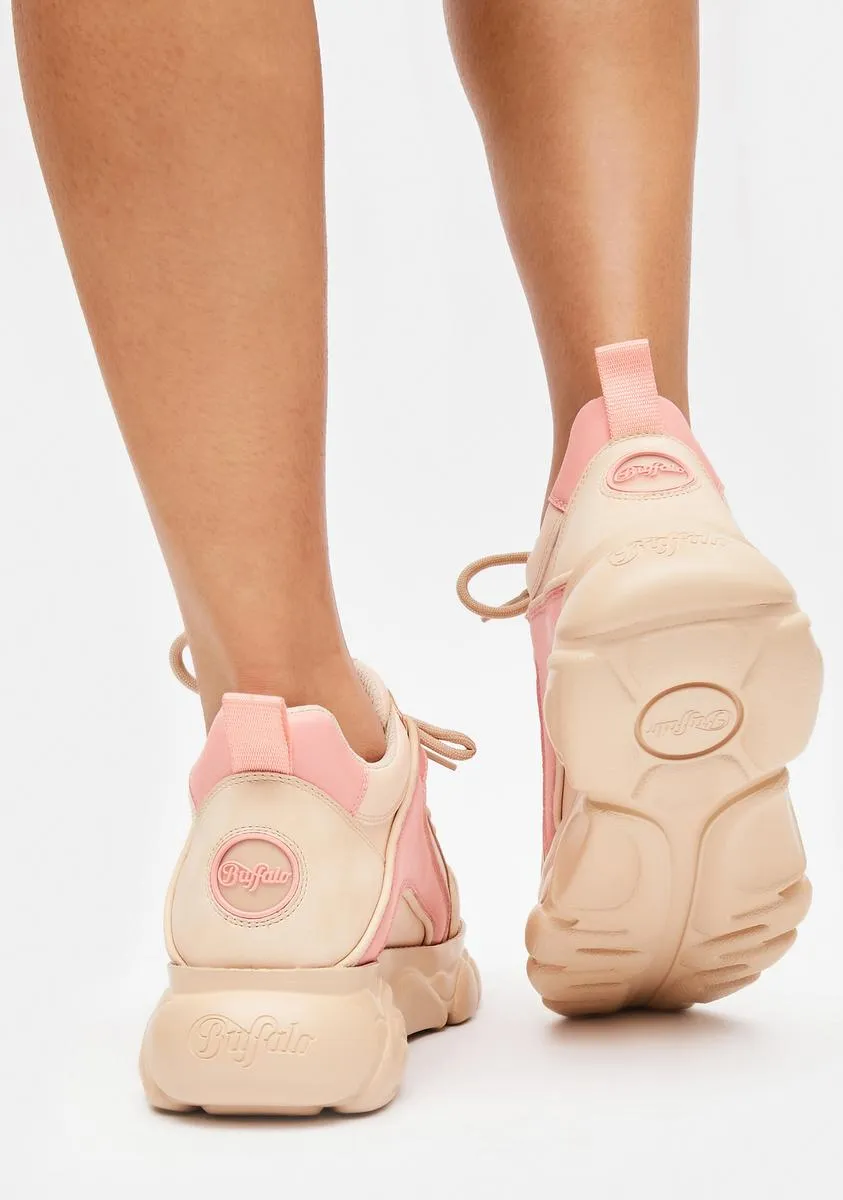 Beige Pink CLD Corin Platform Sneakers-