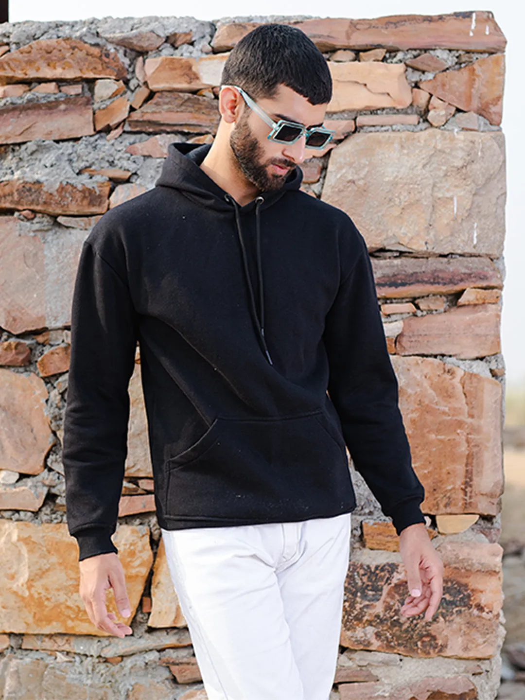 Black Quote Printed Hoodie