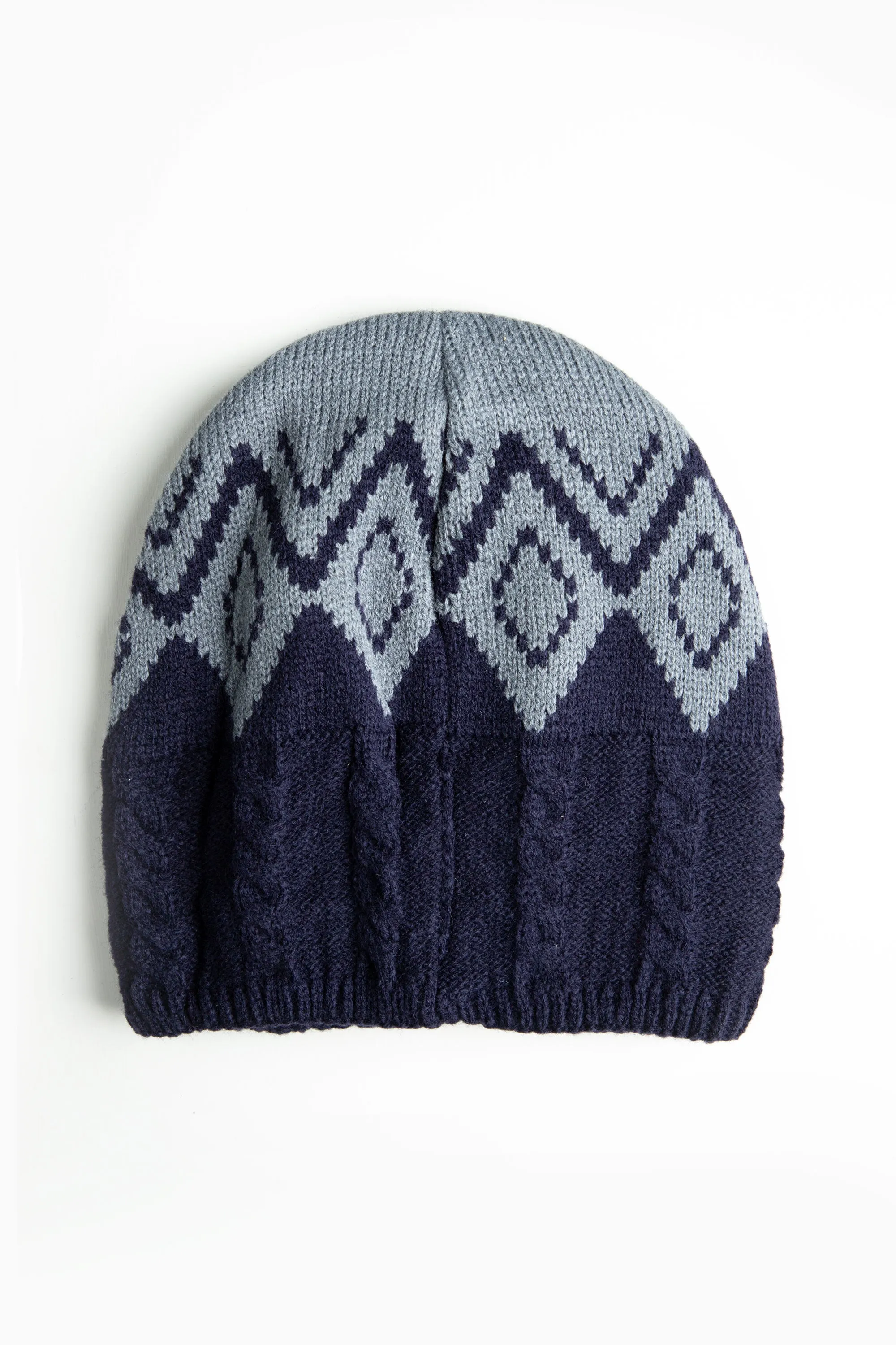 Blue Argyle Beanie