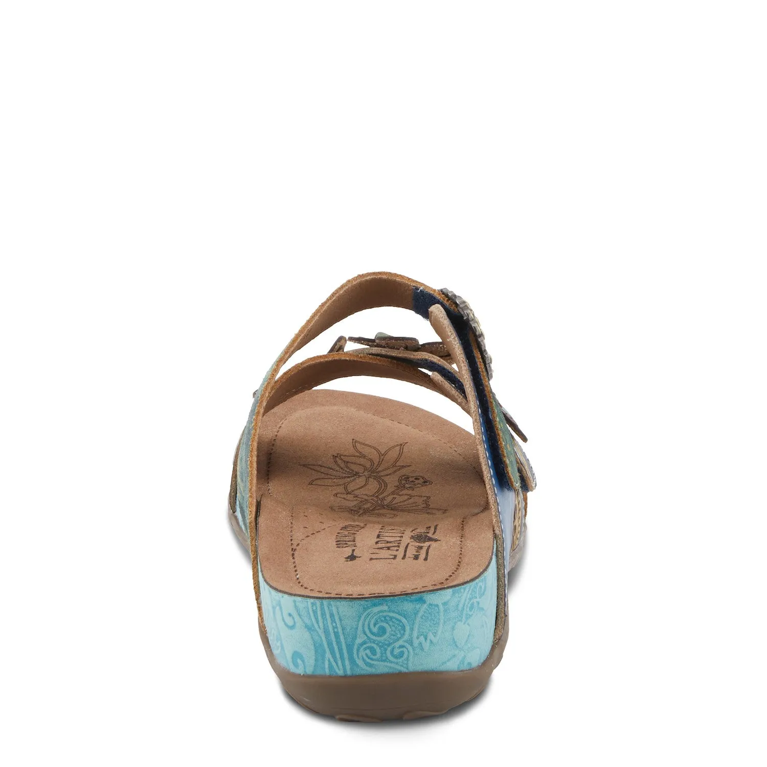  Caelana Flowery Mule Slide in Blue Multi  