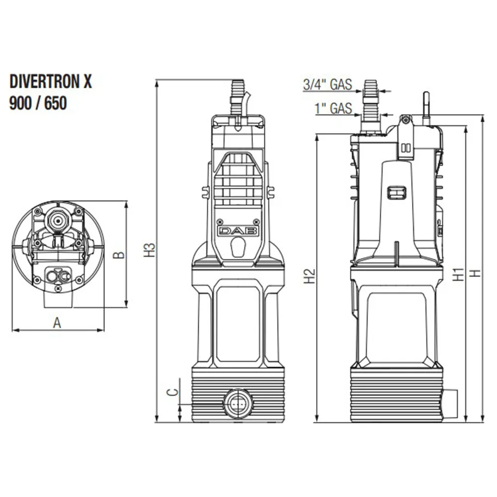 DAB Divertron 230V Submersible IBC Pump
