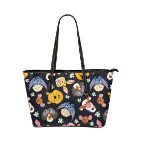 Disney Winnie The Pooh Hundred Acre Wood Friends Leather Tote Bag