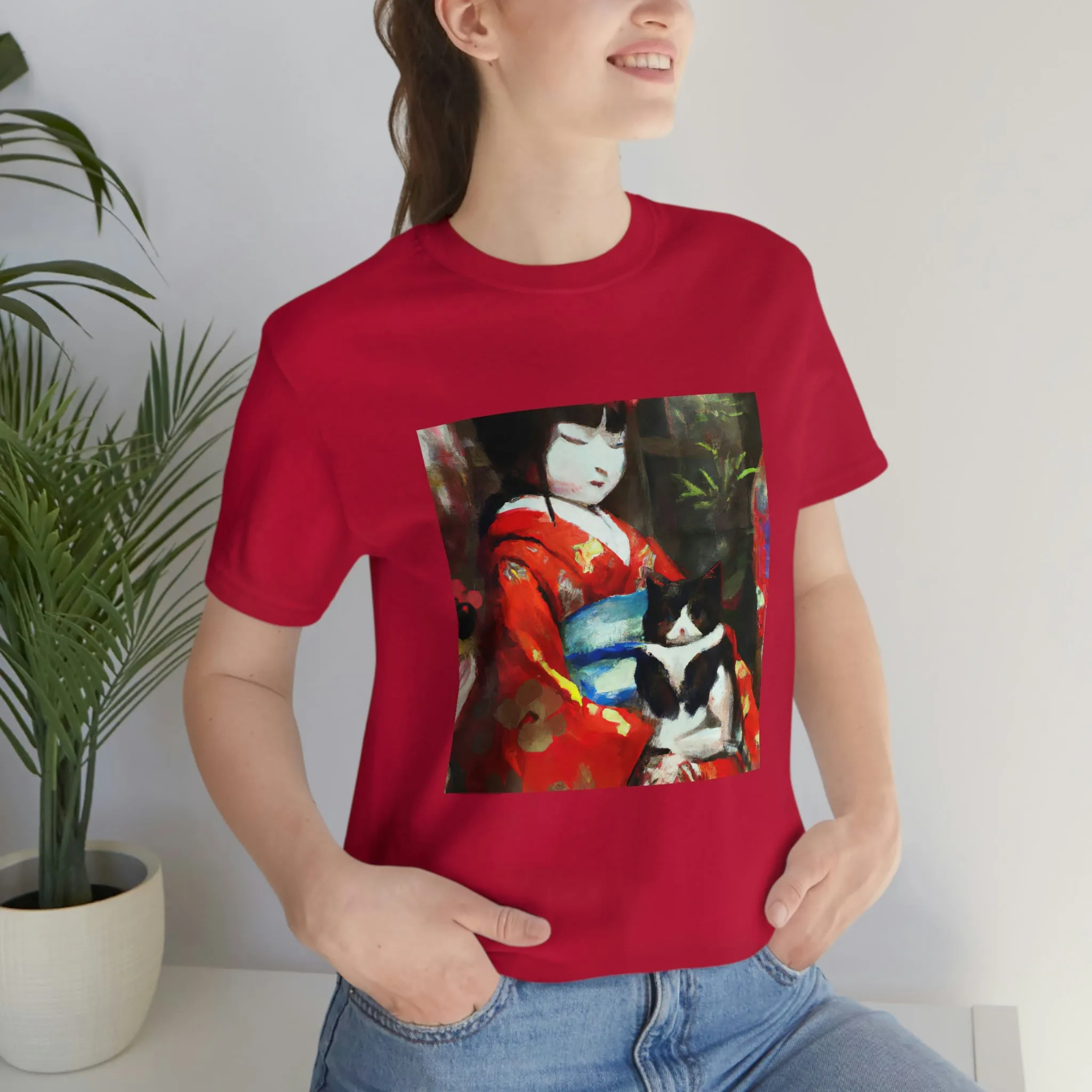 Geisha and cat T-shirt