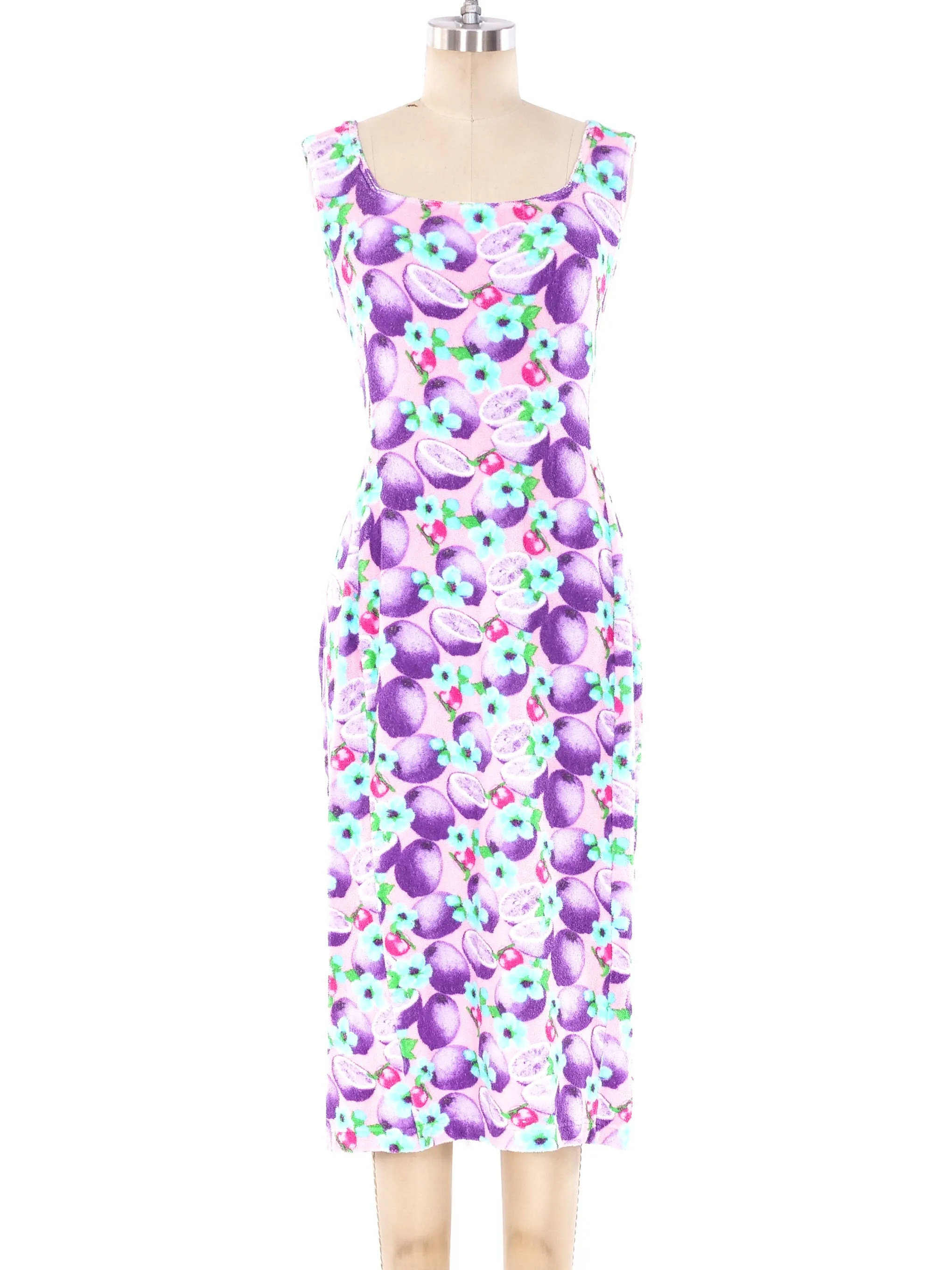Gianni Versace Fruit Printed Terry Dress