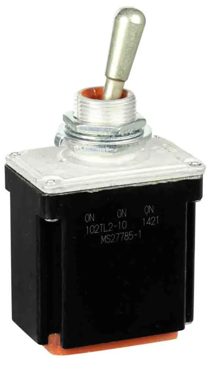 Honeywell Toggle Switch, Bushing Mount, On-On-On, DPDT, Wire Lead Terminal