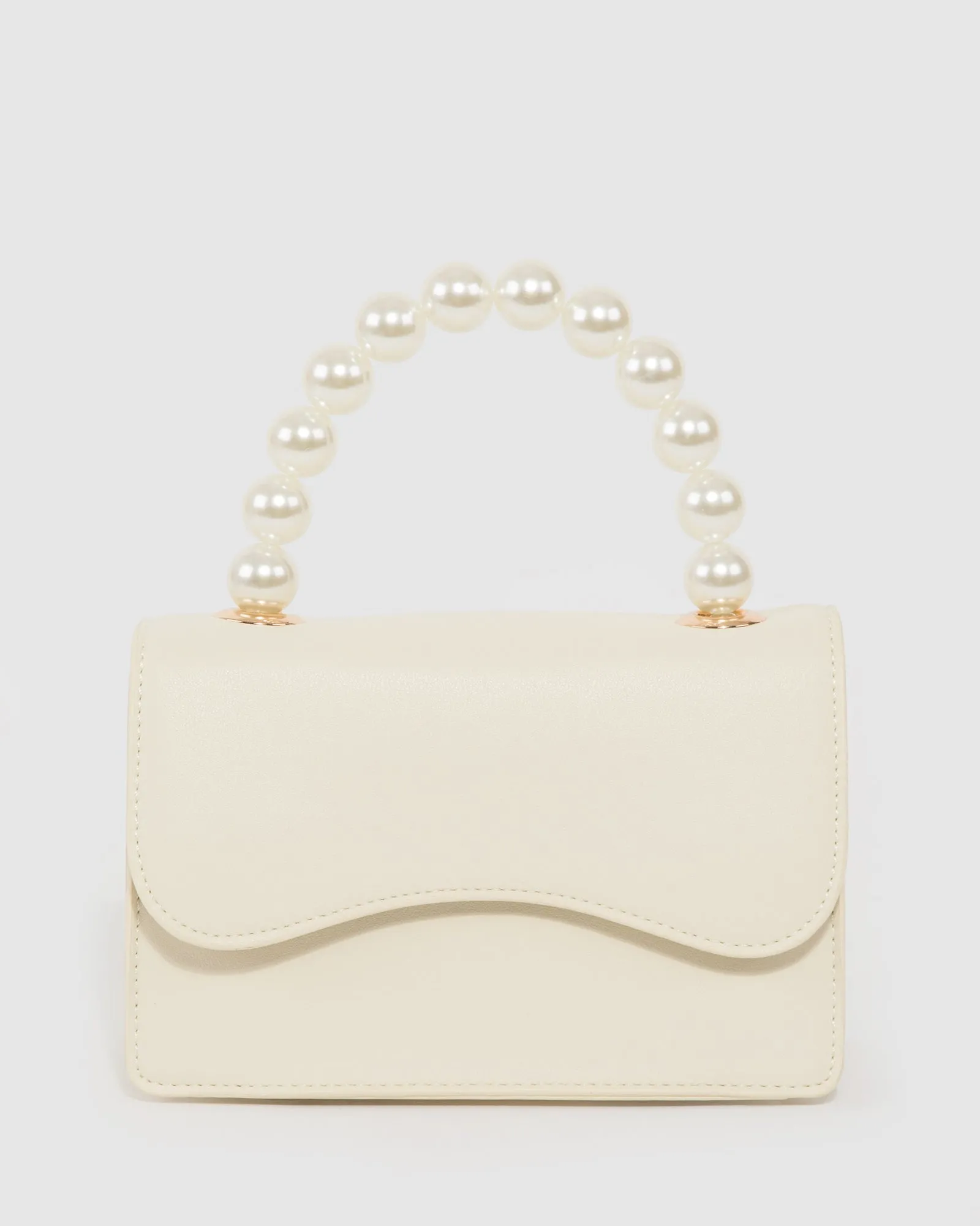 Ivory Tia Pearl Top Handle Bag