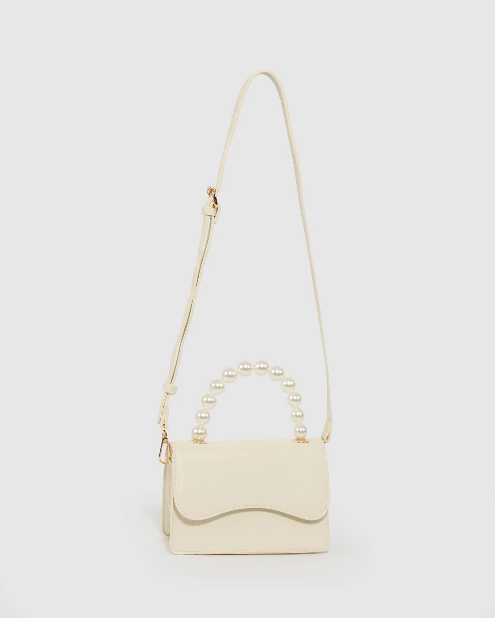 Ivory Tia Pearl Top Handle Bag