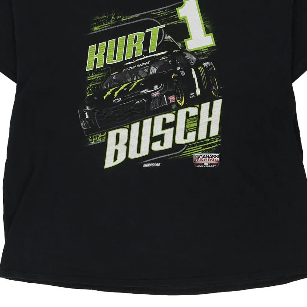 Kurt Busch Nascar Graphic T-Shirt - 3XL Black Cotton