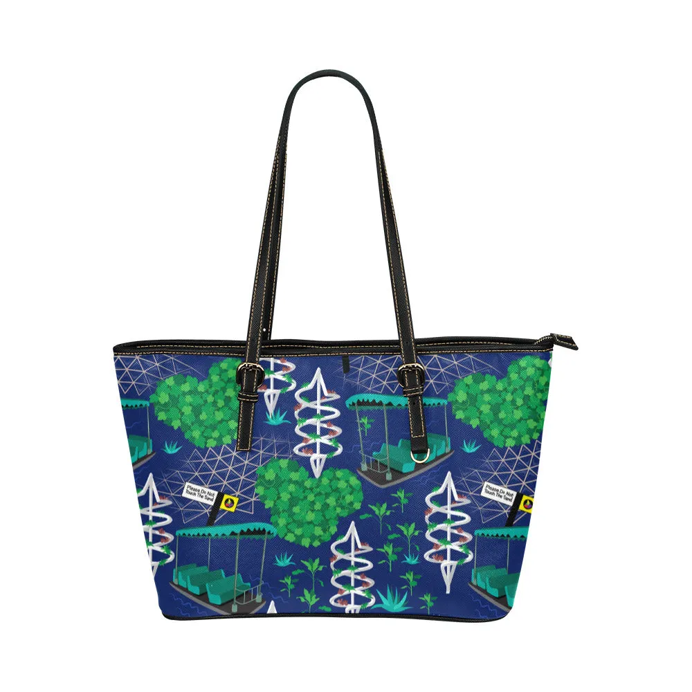 Living With The Land Leather Tote Bag