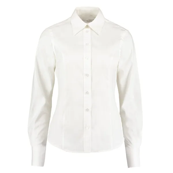Long Sleeve Ladies Oxford Shirt White