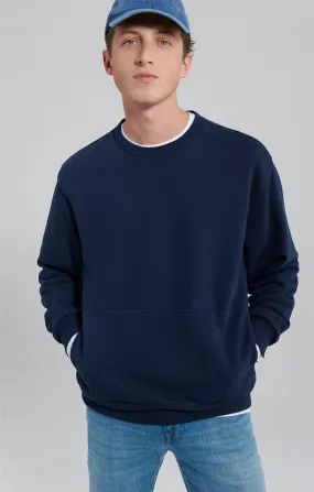 Mavi Men's Pocket Sweatshirt In Navy Blazer
