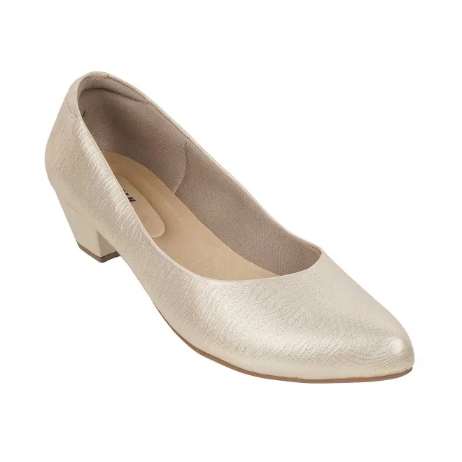 Mochi Women Gold Formal Pumps