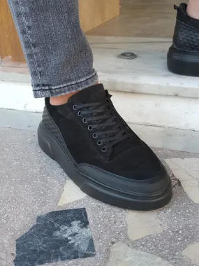 Moneta Black High-Top Suede Sneakers