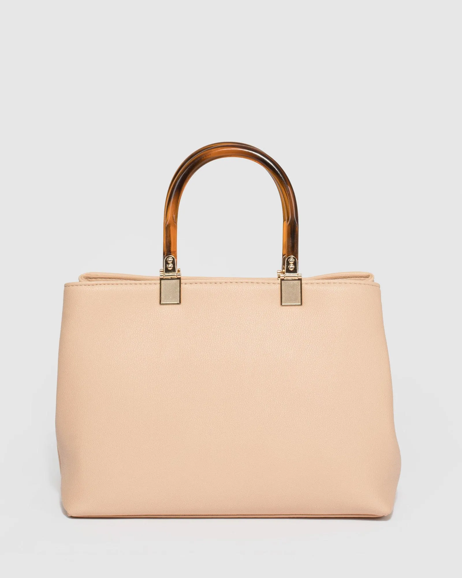 Nude Florence Acrylic Handle Tote Bag