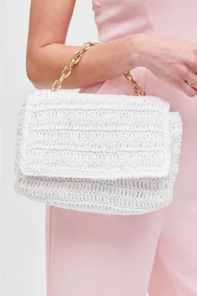 Pamina Raffia Gold Chain Handbag