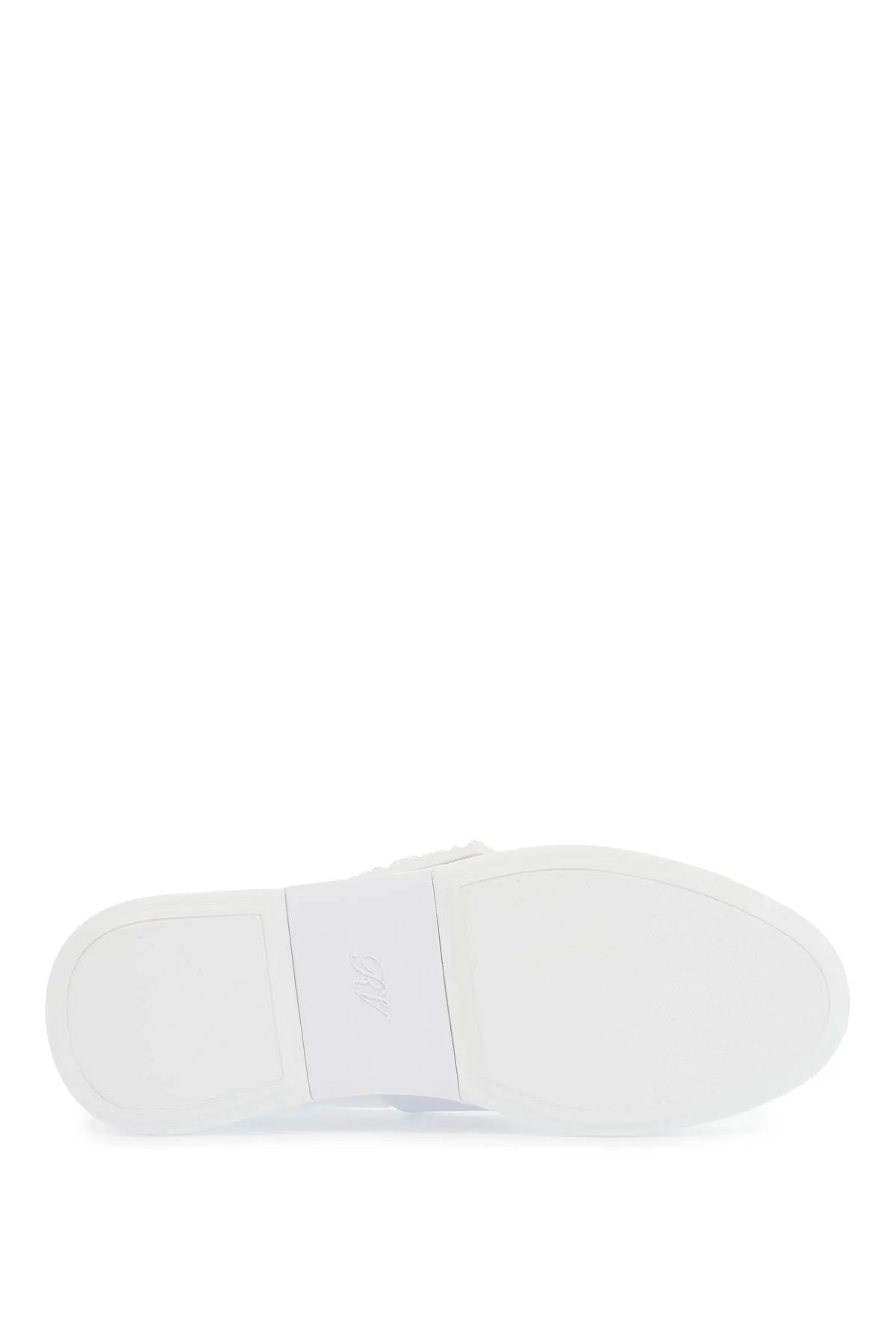 Roger Vivier White Leather Sneakers Viv Skate With Rhinestones