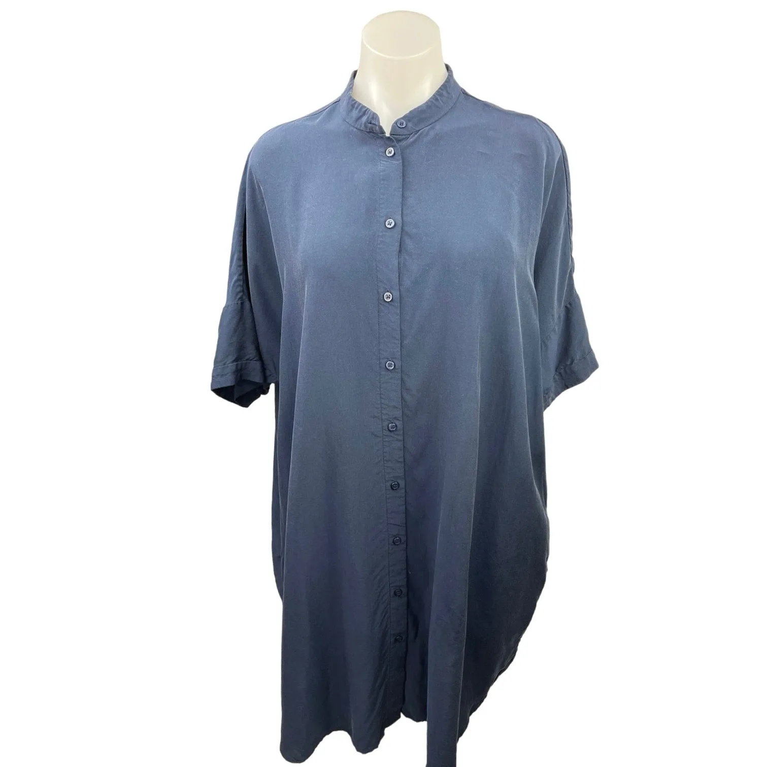 Stockholm Atelier x &Other Stories Blue Button Down Short Sleeve Shirt Dress 6