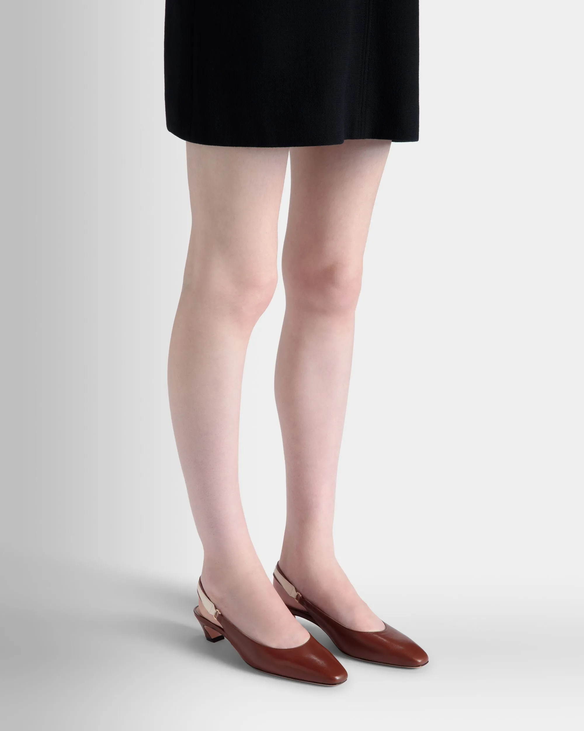 Sylt Slingback Pump In Brown Nappa Leather