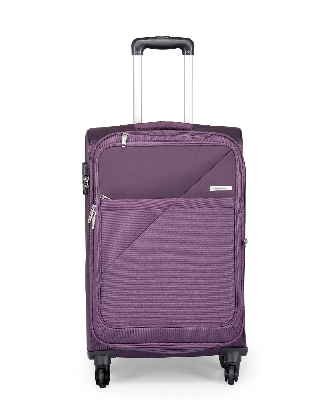 Teakwood Unisex Purple Trolley Bag -Medium