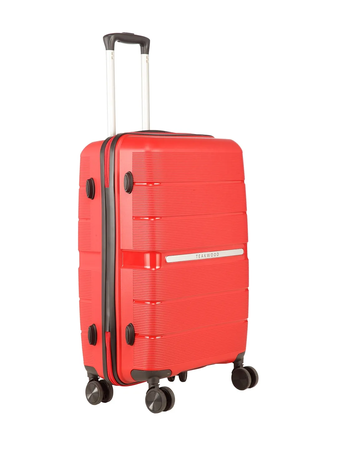 Teakwood Unisex Red Trolley Bag - Medium