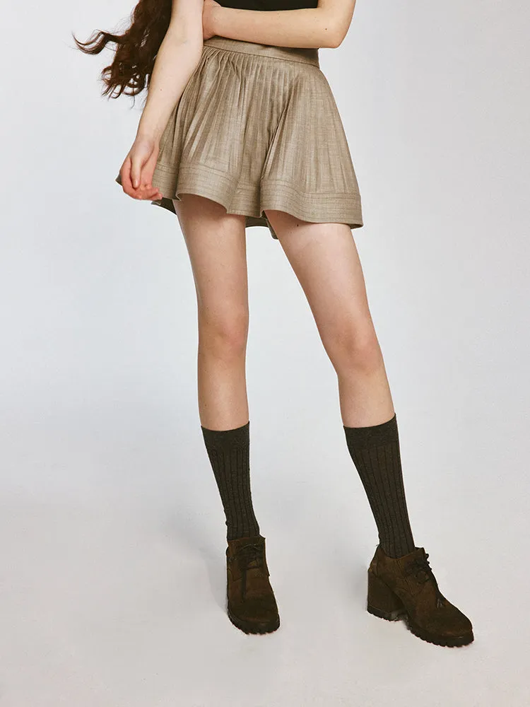 Three-dimensional Silhouette Pleated Skirt