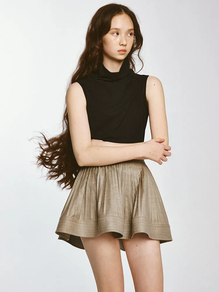 Three-dimensional Silhouette Pleated Skirt
