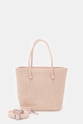 Women Pink Textured Handbag